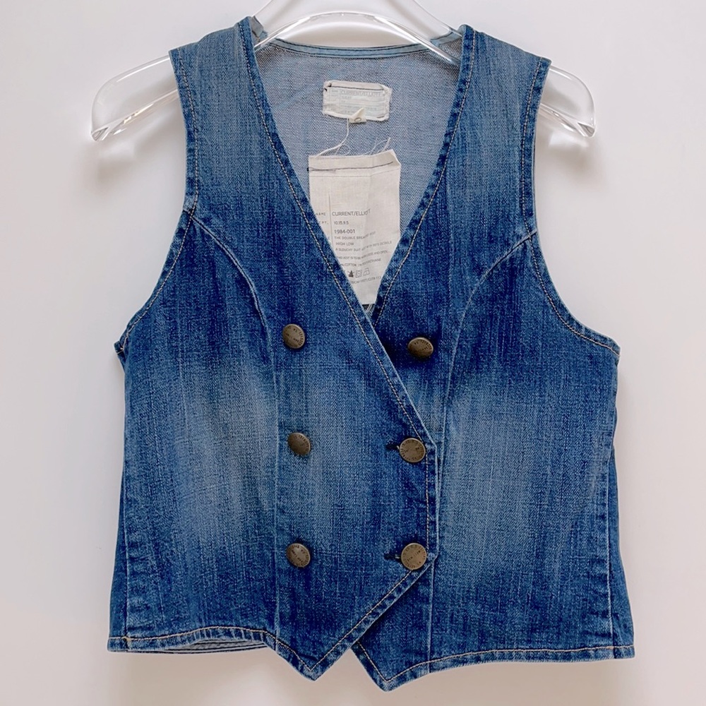 Current/Elliott double breasted denim vest